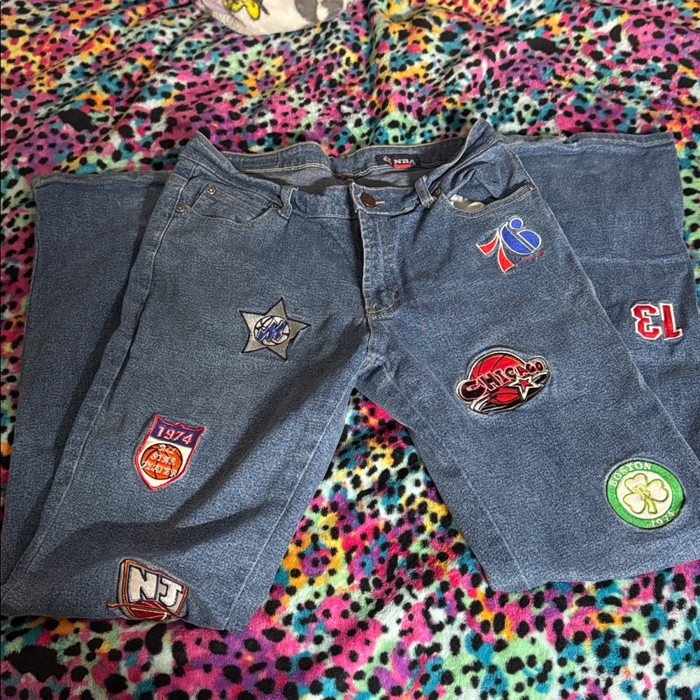 NBA Team Logo Patched Soho Jeans